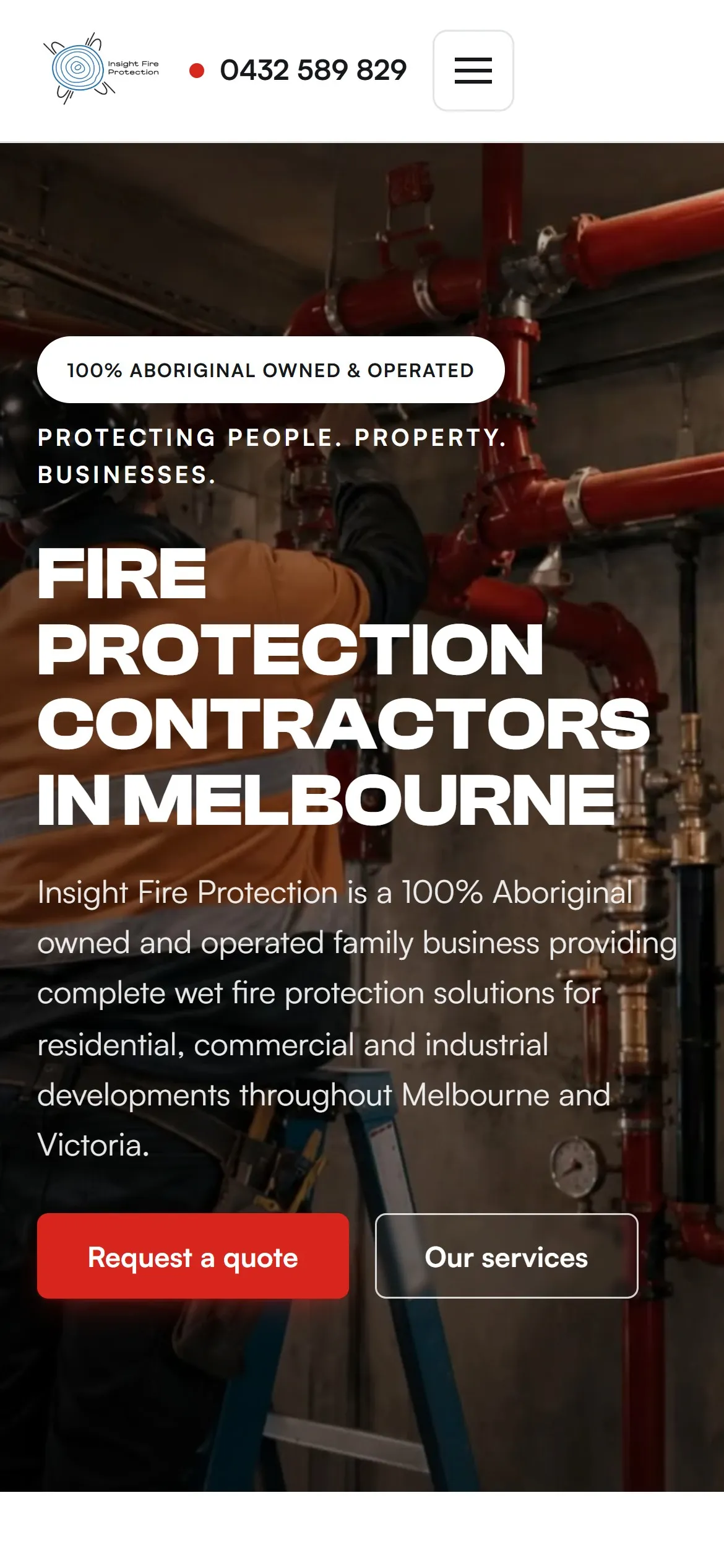 Insight Fire Protection on a phone