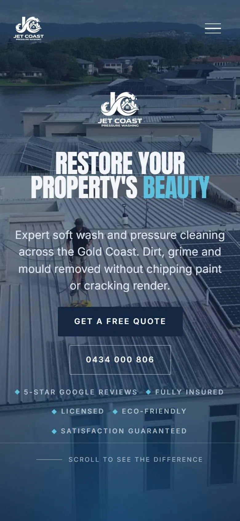 Jet Coast Pressure Washing on a phone